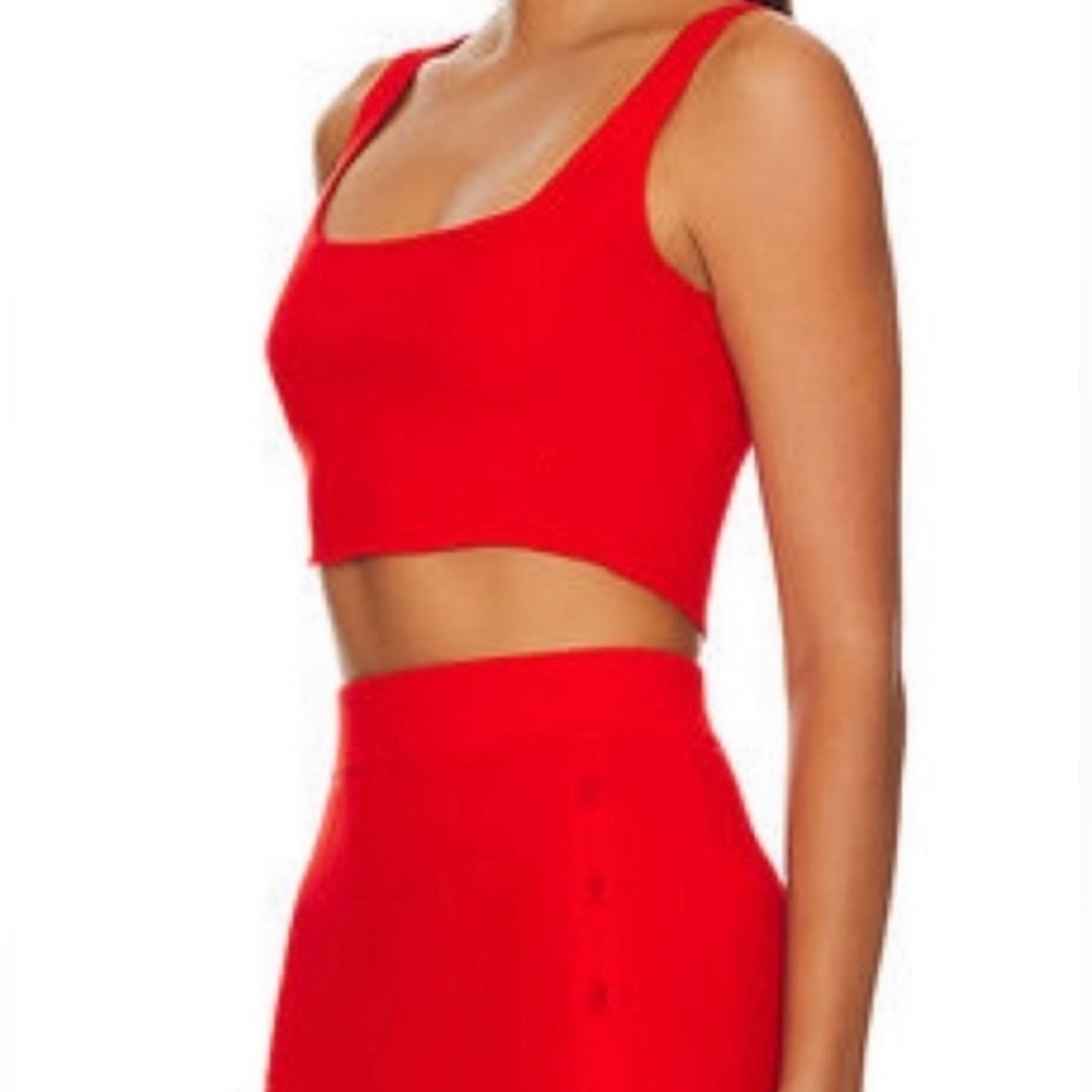 LITA by Ciara Fiery Red Ribbed Crop Top Size XL